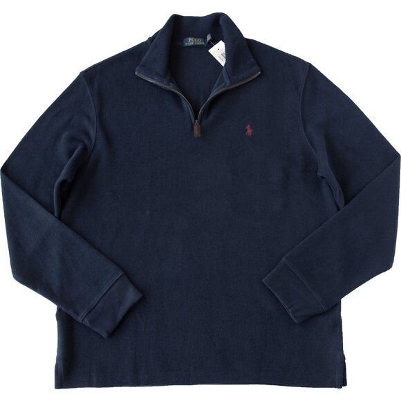 NEW Polo Ralph Lauren French Rib Pullover Sweater! XXL Navy Maroon Red Player - Picture 1 of 1